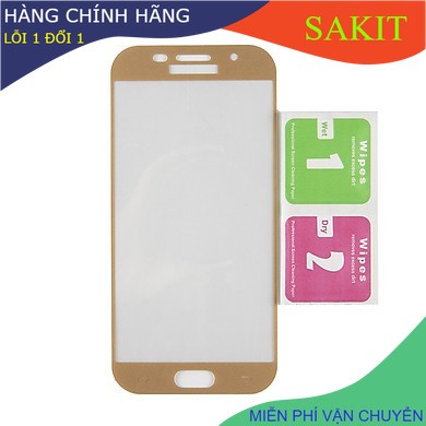 Kính Cường Lực Full Màn Hình Samsung A5-2017 / A7-2017 - Tặng giấy lau -