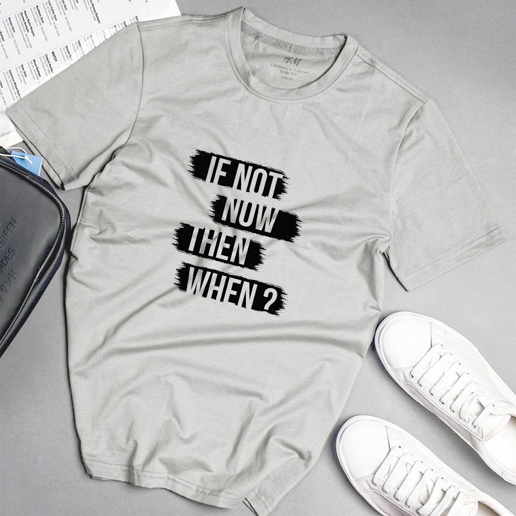 Áo phông nam chữ kiểu phong cách unisex màu xám