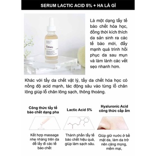 [The Ordinary] Sáng da giảm thâm Lactic Acid 5% + HA