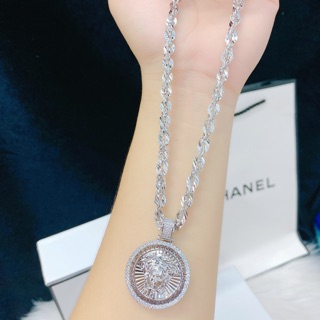 Dây chuyền Italy mặt verce mạ bạch kim RCLN