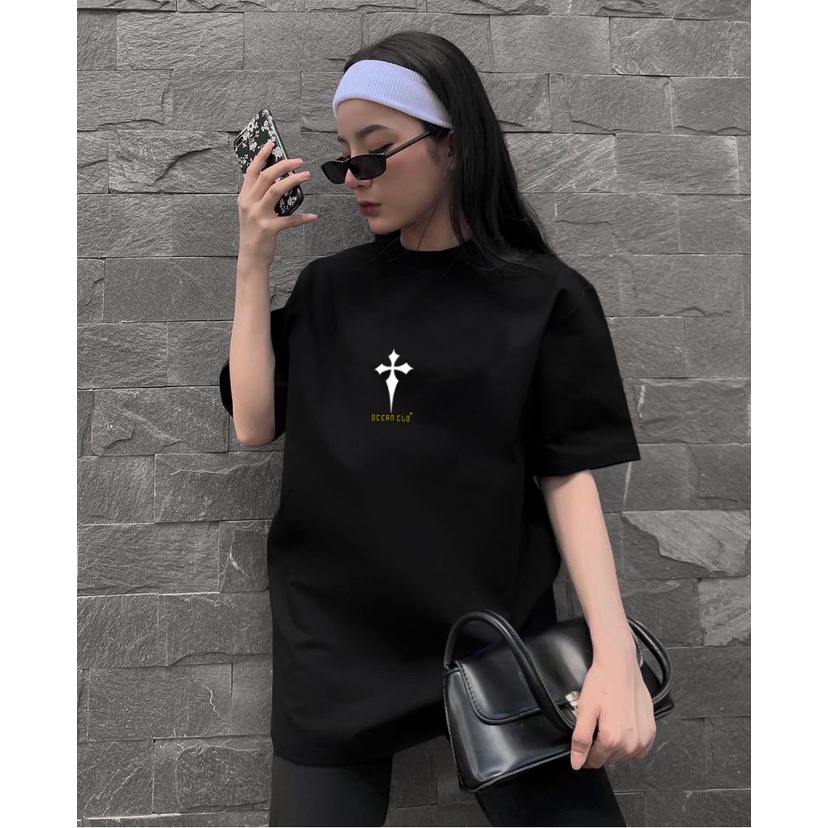 Áo thun CROSS OCEAN unisex tay lỡ Local brand - Áo phông Ullzang tay lỡ nam nữ 2 Màu 100% Cotton - OCEAN.CLO
