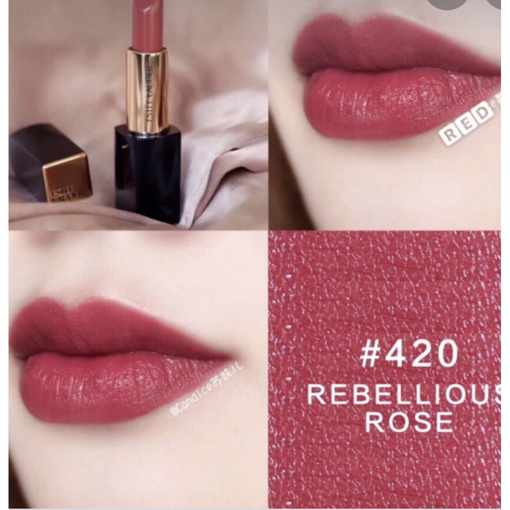 [ CHÍNH HÃNG + BILL ] Son Estee Lauder Pure Color Envy màu 420 Rebellious Rose - sắc hồng đỏ ánh đất
