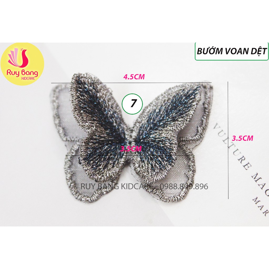 Bướm voan dệt size bé Rộng 4.5cm*Rộng 3.5*dài 3.5cm