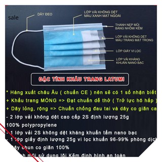 Khẩu Trang Y Tế 4 Lớp Kháng Khuẩn Cao Cấp LATUMI Chính Hãng Ngăn Giọt Bắn, Ngăn Bụi exodia.shop