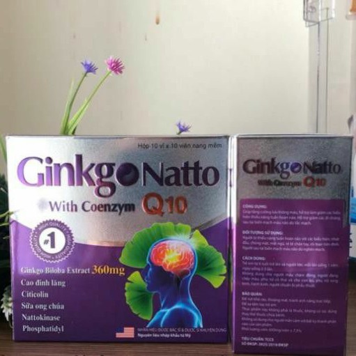 Ginkgo Natto Q10 Tăng cường lưu thông máu, giảm các di chứng sau tai biến (hộp 100 viên )