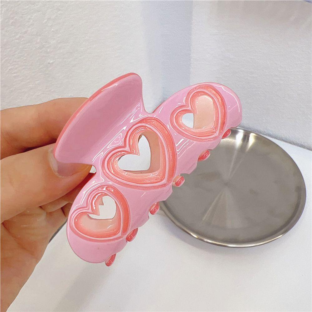 Kẹp Tóc Móng Vuốt Hình Trái Tim Cá Mập Rỗng Cho Nữ