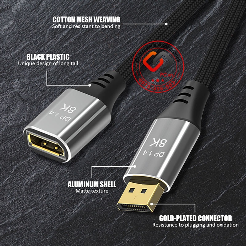 Dây nối dài Displayport 1.4 8K 4K dài 1M 1.5M 2M