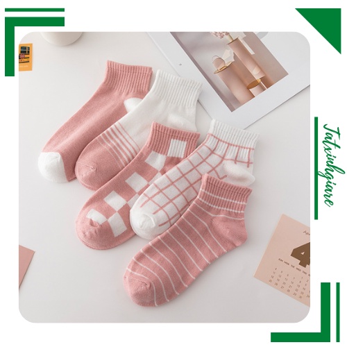 Tất nữ vớ nữ cổ ngắn set 5 đôi họa tiết cute dễ thương phong cách Hàn Quốc- Tatxinhgiare