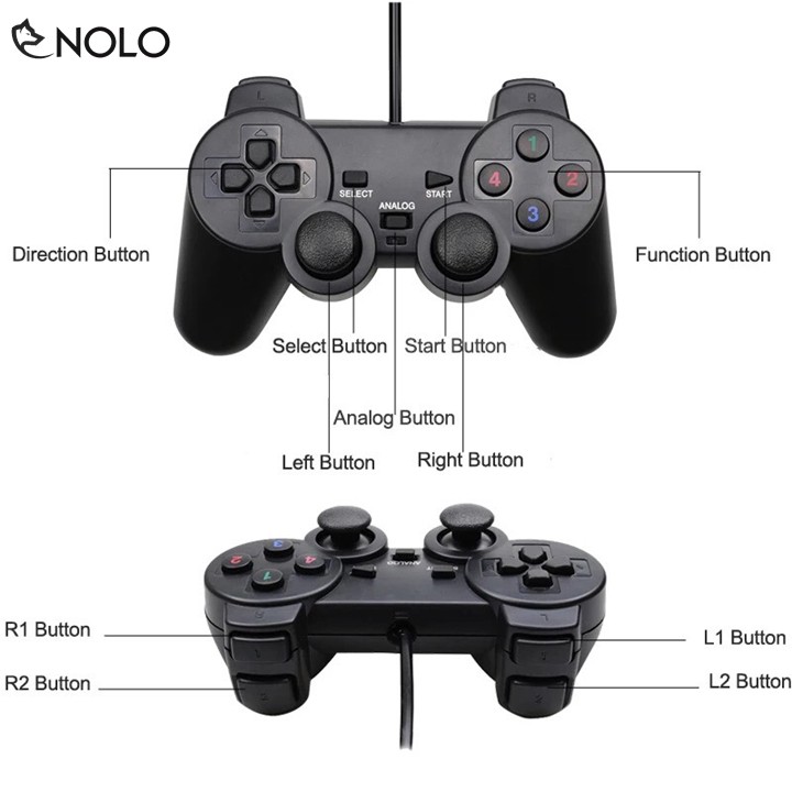 Combo 2 Tay Cầm Chơi Game Joystick Có Dây Model TGD01 Dùng Chung 1 Đầu Ra Cổng USB Tương Thích Tốt Trên Win 10