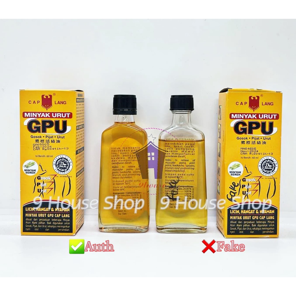 01 Dầu xoa bóp GPU Liniment Oil 60ml Indonesia