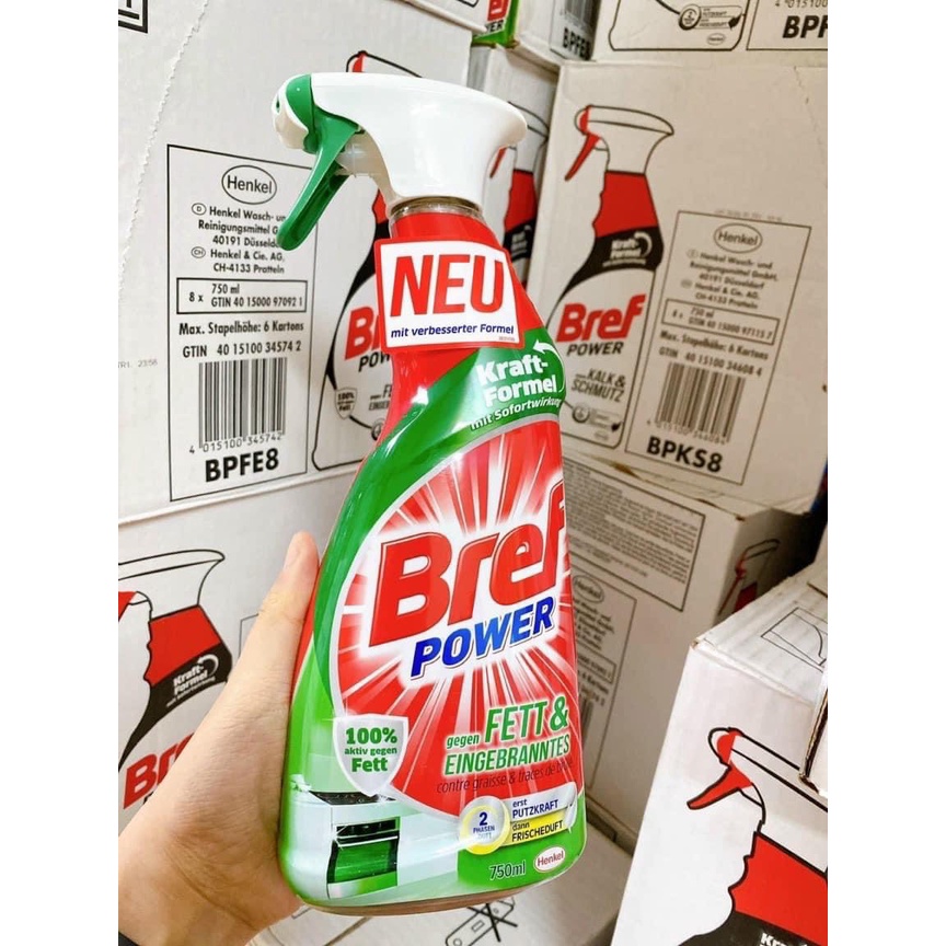 CHAI XỊT ĐA NĂNG, TẨY RỬA VẾT BẨN DẦU MỠ NHÀ BẾP #BREF _ 750ml