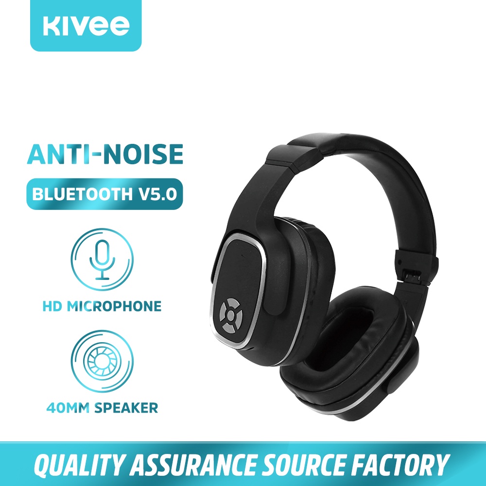 Tai nghe Bluetooth ôm đầu KIVEE chất lượng âm thanh sống động hỗ trợ Bluetooth 5.0 cáp DC cắm được phù hợp với điện thoạ