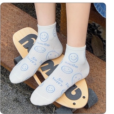 Vớ tất cổ ngắn kem hello mặt trời smile