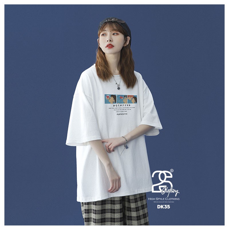 [Mã FAMARAL1 giảm 10K đơn 50K] Áo Thun Unisex 2S Clothing - DK35 Form Rộng Tay Lỡ, Áo Phông Nam Nữ Freesize