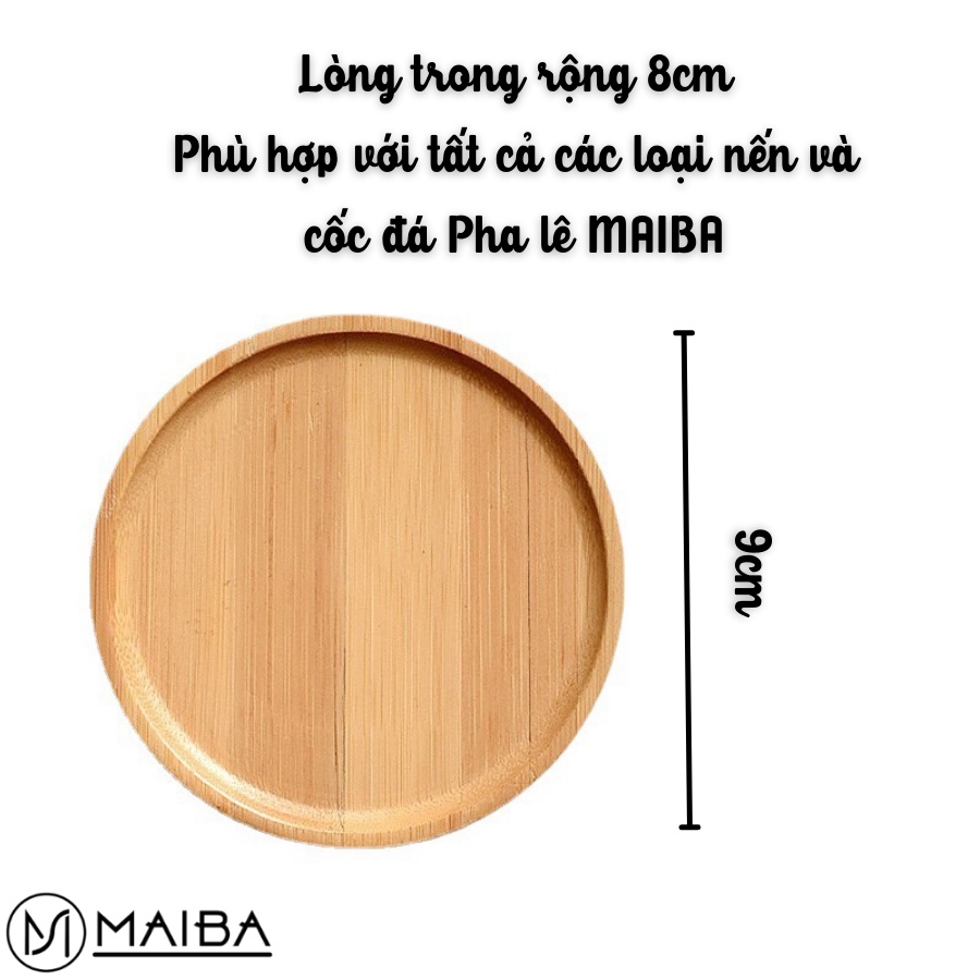 Đế Gỗ Trúc Lót Ly Nến Thơm Đồ Decor Trang Trí Cao Cấp MAIBA