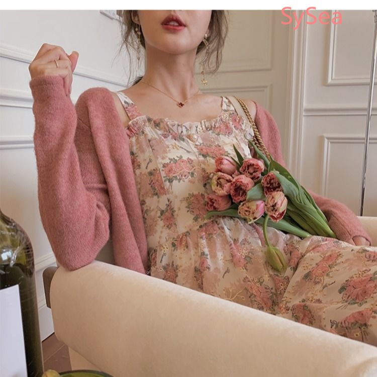 Đầm chiffon dây phối hoa dễ thương dành cho nữ | BigBuy360 - bigbuy360.vn