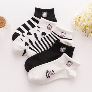 T12 - tất ulzzang nữ cổ ngắn hình bò sữa