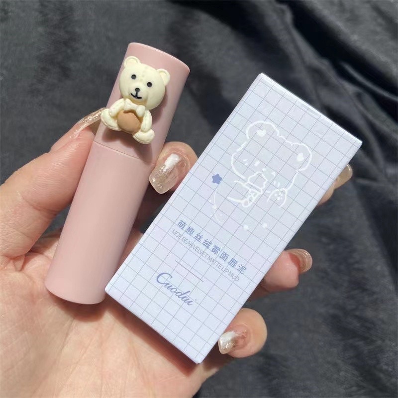 Son Kem Lì CUODUI Nắp Gấu Dễ Thương Dưỡng Ẩm Lâu Trôi