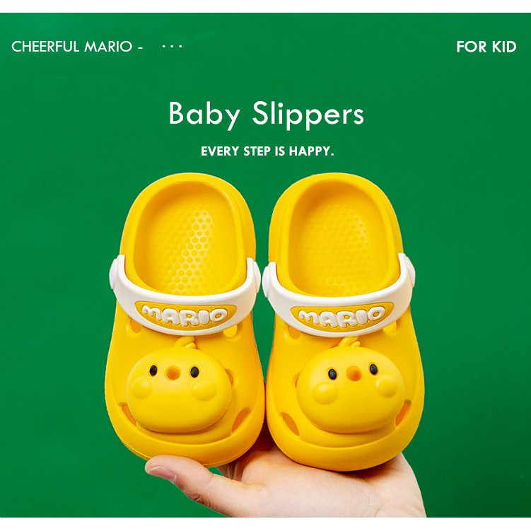 Dép trẻ em, sandal tập đi Mario  đế mềm siêu nhẹ chống trươn trượt cho bé tập đi