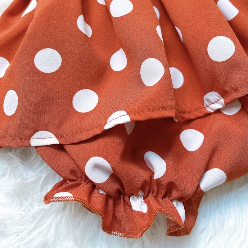 SET CHẤM BI CAM LỆCH VAI CHO BÉ (4-18kg)