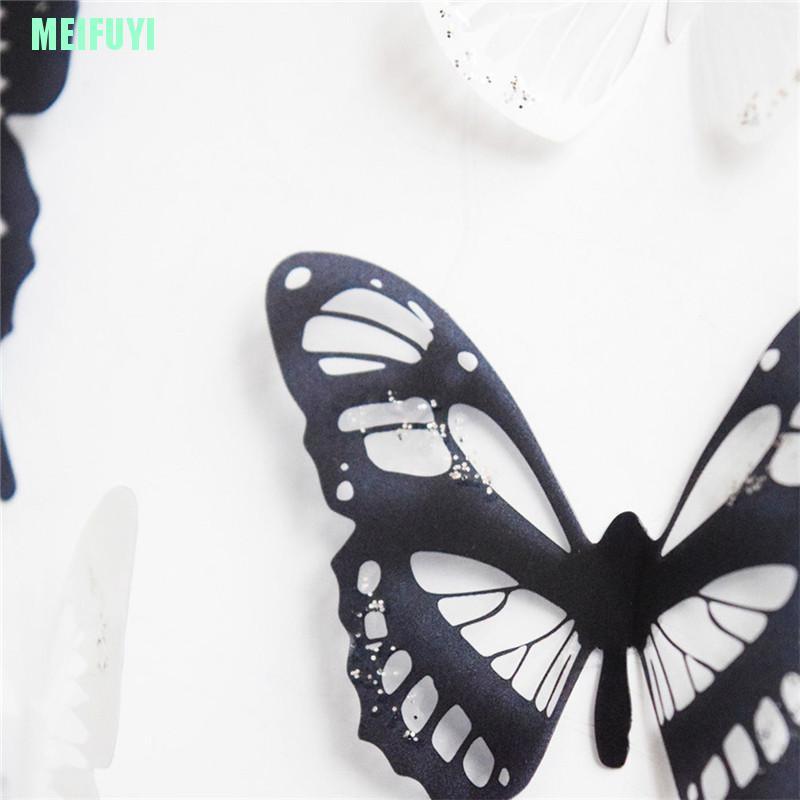 Set 18 Miếng Dán Trang Trí Tủ Lạnh Hình Bướm 3d Dễ Thương