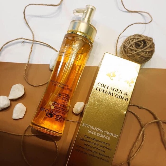 Tinh chất Collagen và Vàng 24k dưỡng trắng tái tạo da Collagen Luxury Gold Essence 3W Clinic có bill