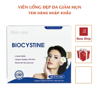 Biocystine hỗ trợ giảm mụn đẹp da tóc