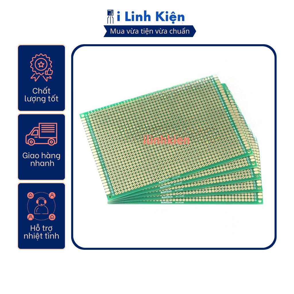 PCB lỗ 5x7cm phíp thủy tinh FR4 2 mặt
