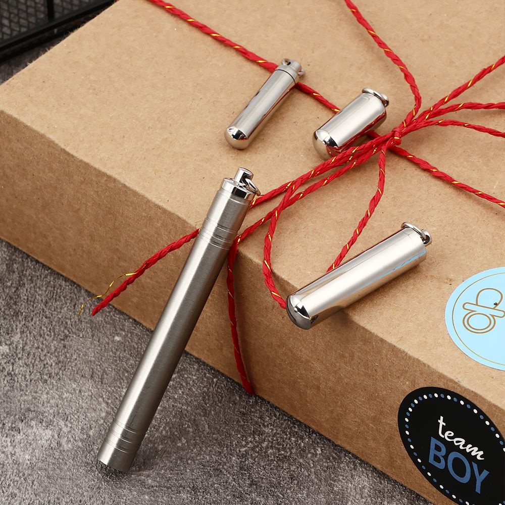 Ống xi lanh thép không gỉ đựng nước hoa tro cốt hình dạng viên nang dành cho làm mặt dây chuyền