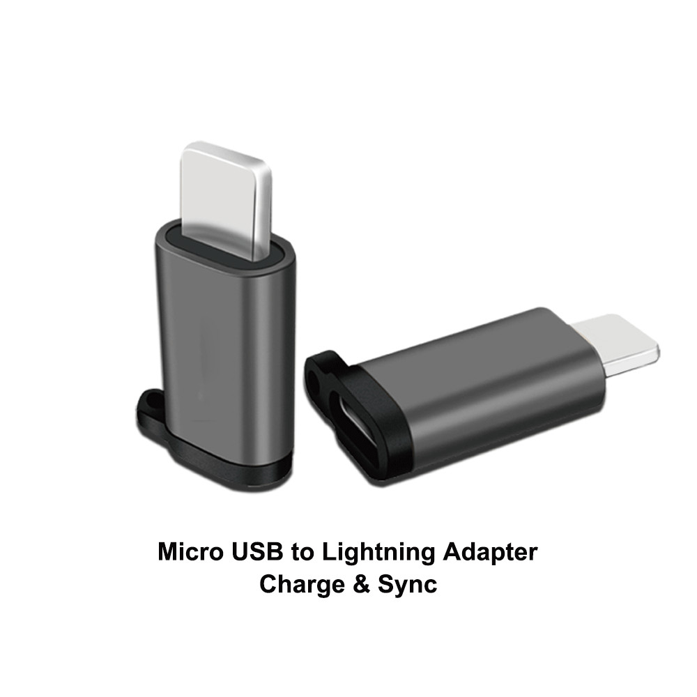 Đầu chuyển đổi cổng Micro USon bóng sang Lightning kèm móc khóa dành cho Iphonex Xs Xr 6 7plus
