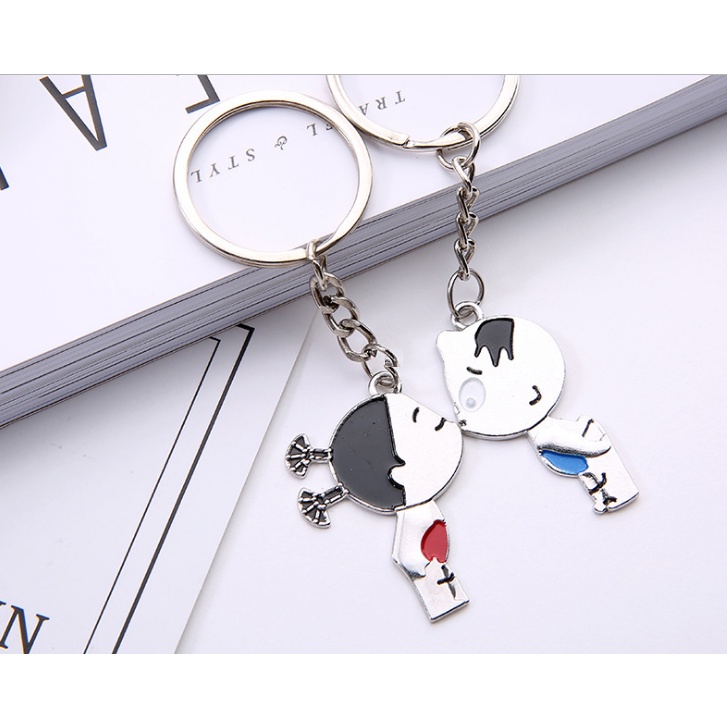 Móc khóa đôi tình yêu móc khóa cặp đôi tình nhân quà tặng lưu niệm đáng yêu