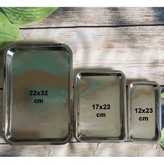 Khay inox chữ nhật đựng dụng cụ y tế, khay inox y tế, mâm inox đựng dụng cụ y tế 13x22x2cm