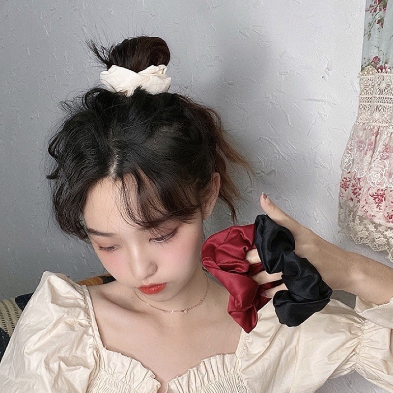Dây buộc tóc vải lụa satin Scrunchies nhiều màu | BigBuy360 - bigbuy360.vn