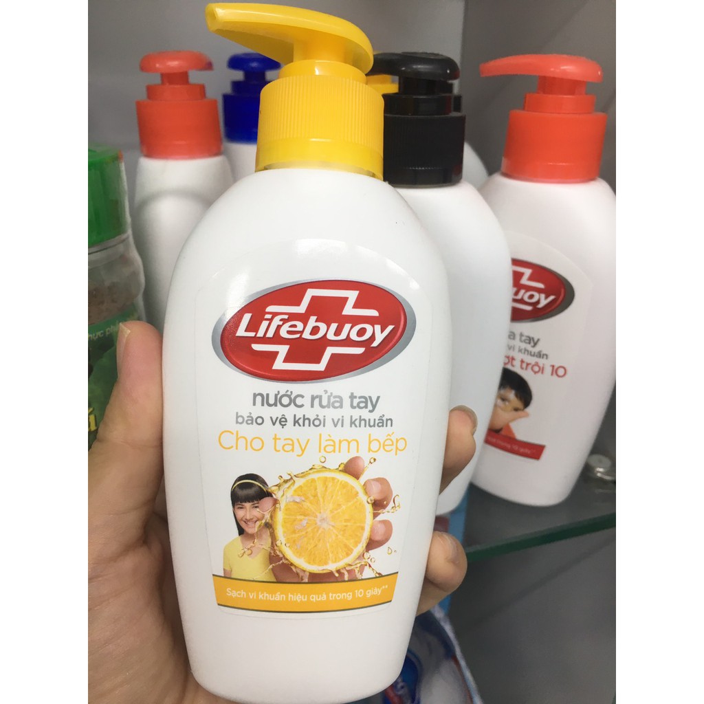 Nước rửa tay Lifebuoy bảo vệ khỏi vi khuẩn vượt trội chai 177ml 493ml