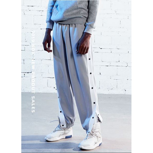 Quần bóng rổ dài bấm cúc 2 màu đen,xám