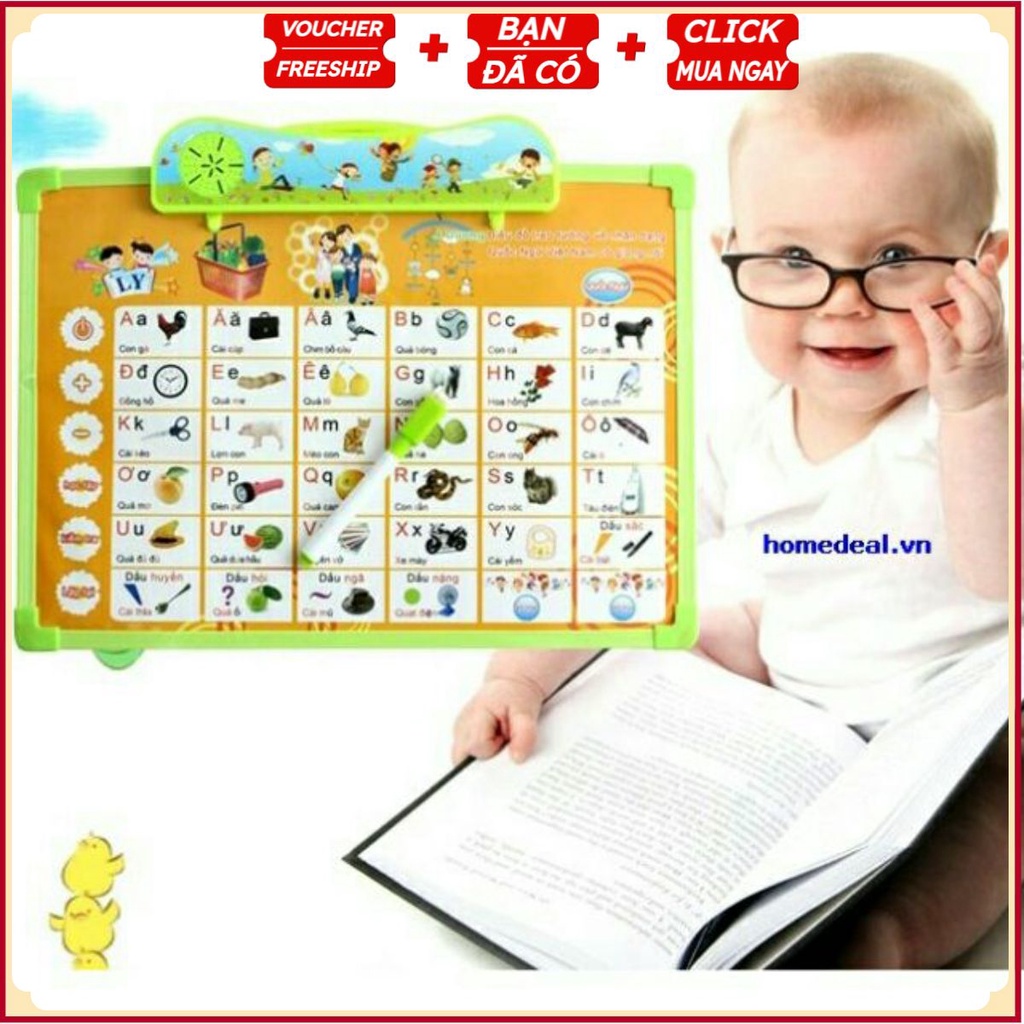 Bảng Học Điện Tử, Học Chữ Cái, Học 9 CHỦ ĐỀ Cho Bé Thông Minh (5 Tờ)
