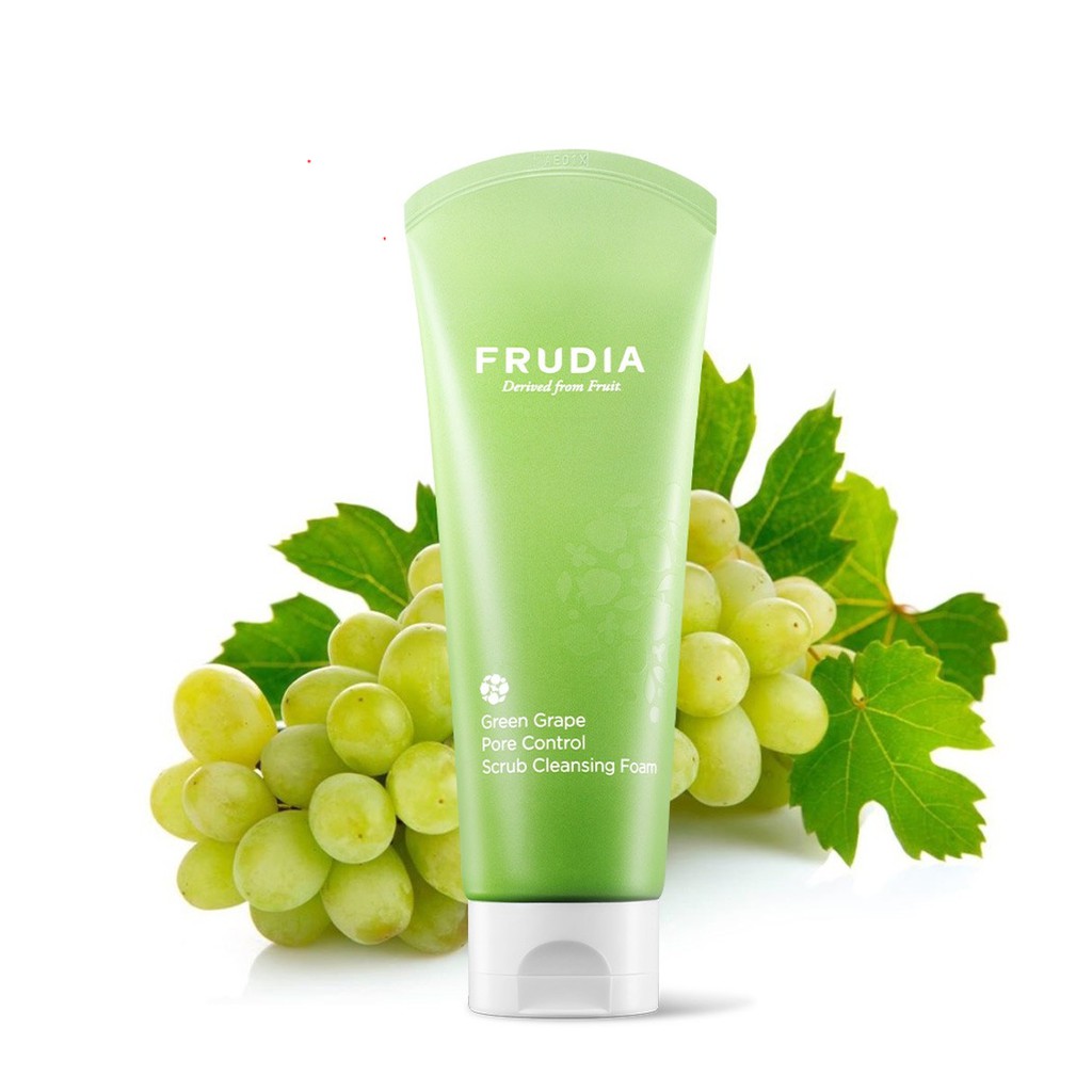 Sữa Rửa Mặt Frudia Green Grape Control Scrub Cleansing Foam Kiểm Soát Lỗ Chân Lông Nho Xanh 145ml