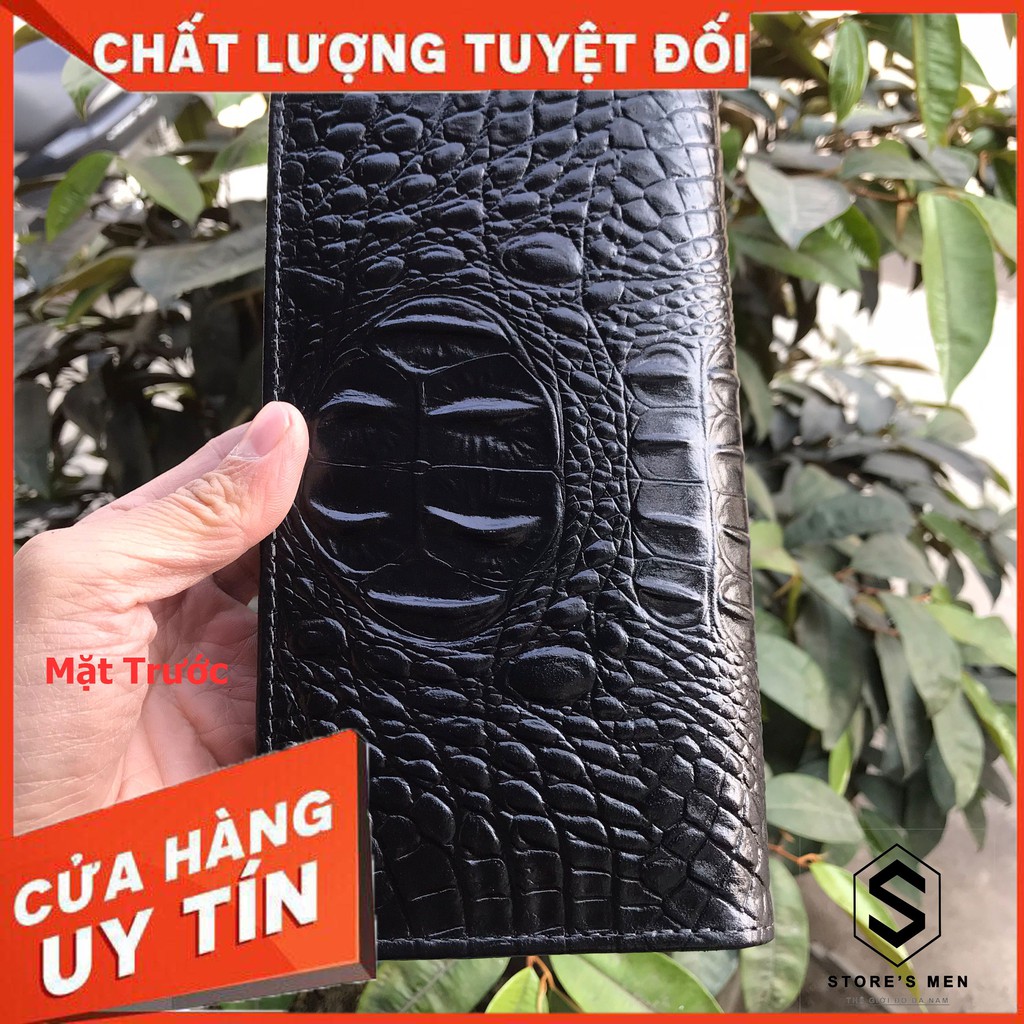 (Siêu Sale 40%) Ví Cầm Tay Nam Da Bò Vân Cá Sấu Đẳng Cấp Doanh Nhân