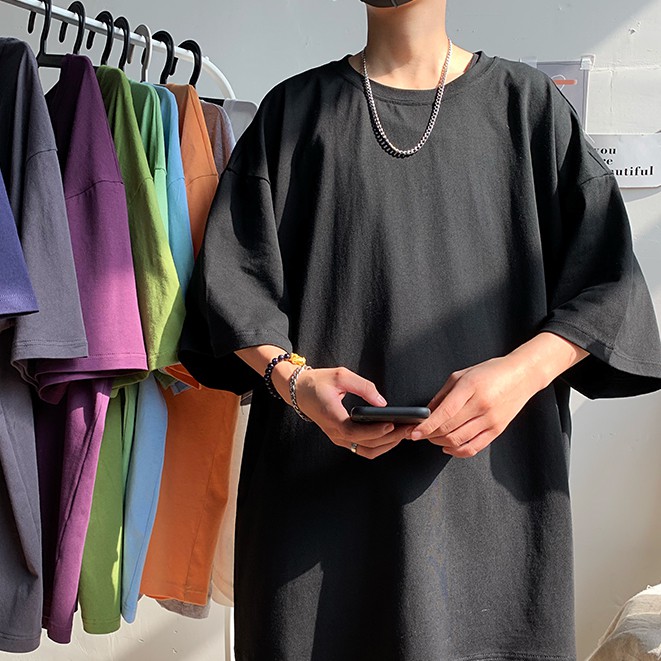 [Mã WARN10 giảm 10k đơn 99k] Áo thun tay lỡ trơn unisex nam nữ chất mịn mát form rộng - IMOstore | BigBuy360 - bigbuy360.vn