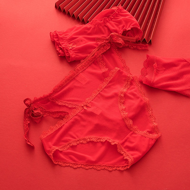 Quần lót ren thoáng khí che phủ toàn diện thoải mái cho nữ