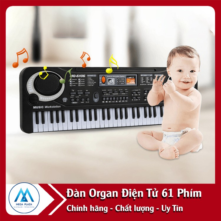 Đồ chơi trẻ em giáo dục sớm đàn organ điện tử đa năng 61 phím MQ6106 -AL