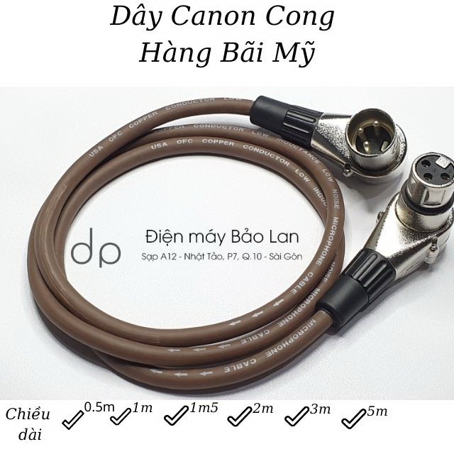 Dây Canon Cong Đực Cái, Dây Canon Đực Cái Màu Nâu