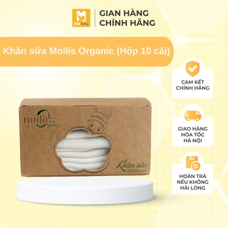Khăn sữa Mollis Organic cao cấp P777 an toàn, không gây mẫn cảm - Herbaby