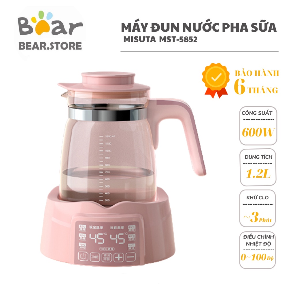 Bình Đun Nước Siêu Tốc Hiển Thị Nhiệt Độ MISUTA - Giữ Nhiệt Liên Tục 24h