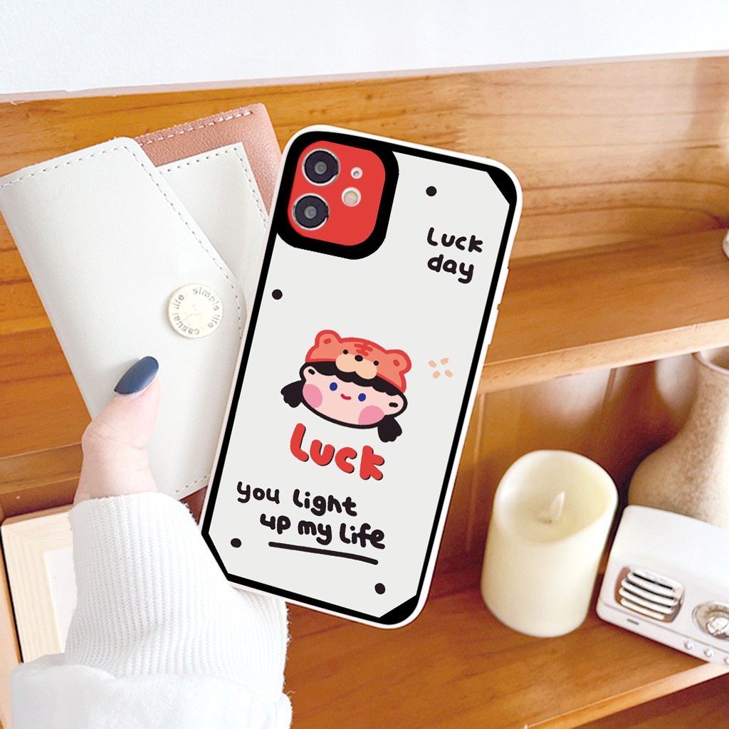 Ốp iphone - Ốp lưng iphone cạnh vuông viền camera Cặp đôi good luck dành cho ip 6 đến 14promax - g97