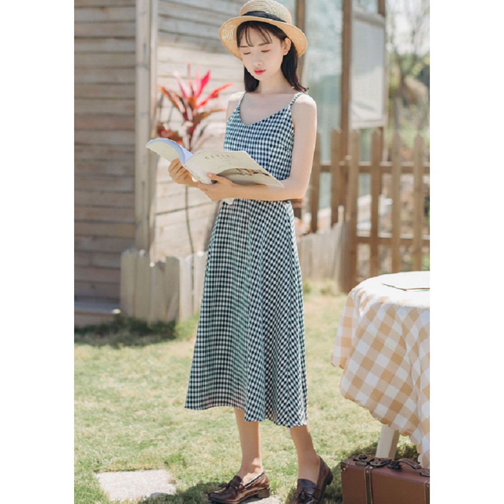 Đầm xòe caro xinh xắn VA-011i