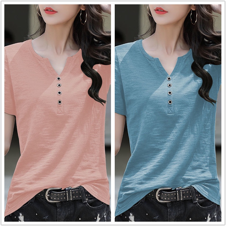 NRVP Áo Thun Nữ Ngắn Tay Dáng Rộng In Chữ Phong Cách Hàn Quốc