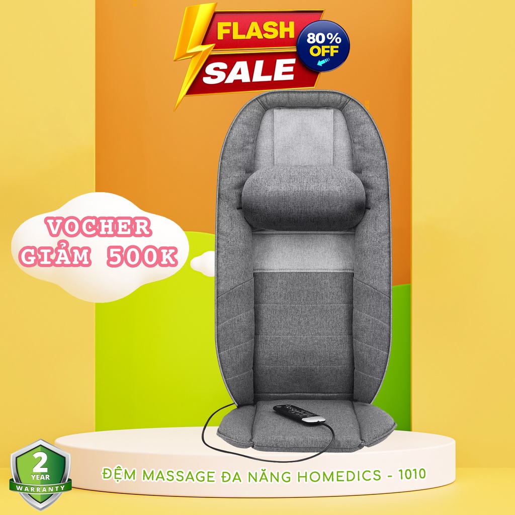 Đệm Ghế Massage đa năng công nghệ Air Flex và Smartscan Shiatsu 3D Homedics MCS-1010HJ, Bảo hành 2 năm
