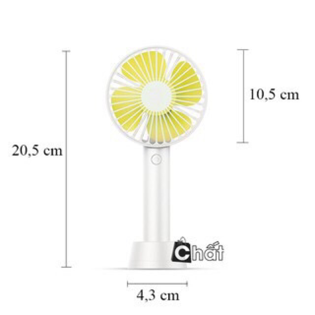 Quạt mini cầm tay đầy đủ phụ kiện pin , đế, dây sạc | BigBuy360 - bigbuy360.vn