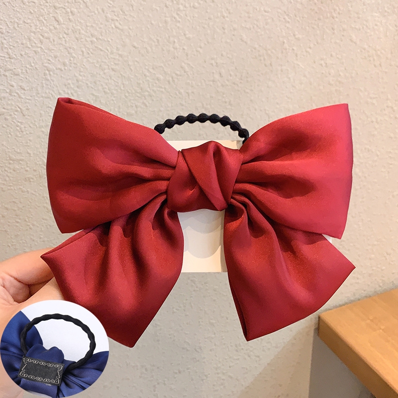 Kẹp Tóc Nơ Lụa Satin Phong Cách Hàn Quốc Dành Cho Nữ
